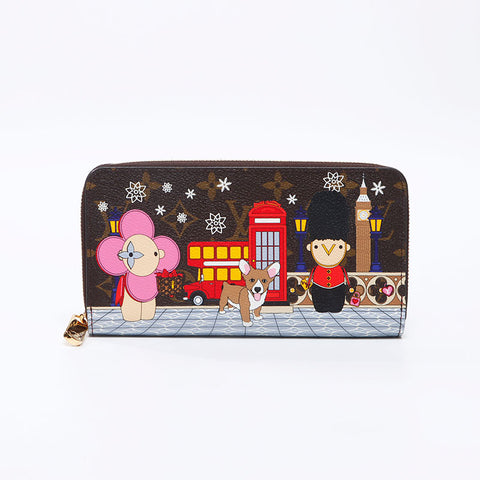 LOUIS VUITTON Monogram Zippy Wallet Graphic Christmas Limited 2021s Purse Brown WS13737