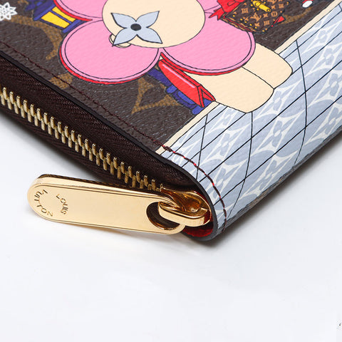 LOUIS VUITTON Monogram Zippy Wallet Graphic Christmas Limited 2021s Purse Brown WS13737