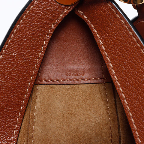 ロエベ LOEWE レザー ホーボー ルナ スモール ショルダーバッグ ブラウン WS13739