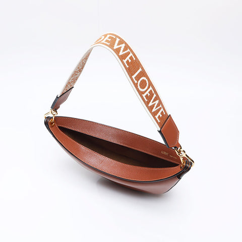 ロエベ LOEWE レザー ホーボー ルナ スモール ショルダーバッグ ブラウン WS13739