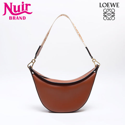 ロエベ LOEWE レザー ホーボー ルナ スモール ショルダーバッグ ブラウン WS13739