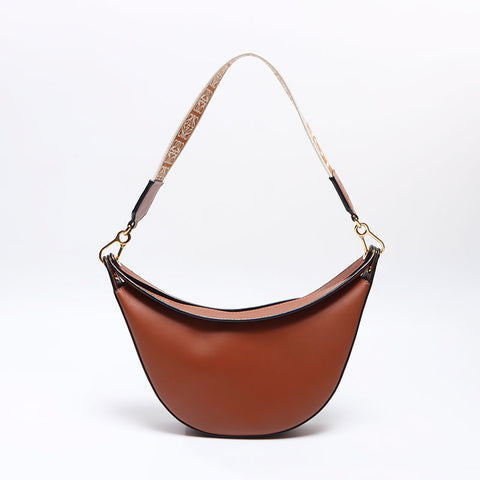 ロエベ LOEWE レザー ホーボー ルナ スモール ショルダーバッグ ブラウン WS13739