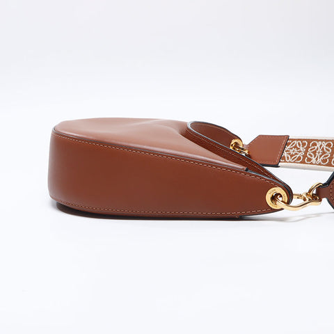 ロエベ LOEWE レザー ホーボー ルナ スモール ショルダーバッグ ブラウン WS13739