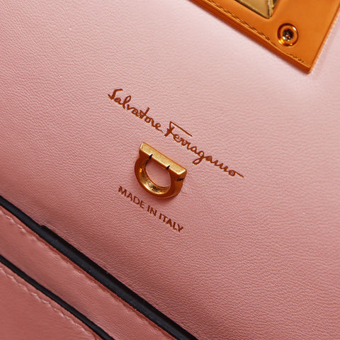 サルヴァトーレフェラガモ Salvatore Ferragamo ガンチーニ THE STUDIO 2WAY ショルダーバッグ ハンドバッグ ブラック WS13743
