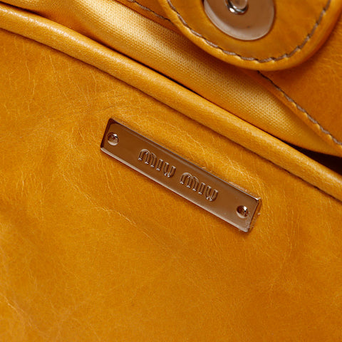 ミュウ ミュウ Miu Miu 2WAY ショルダーバッグ VITTELO LUX  ハンドバッグ イエロー WS13745