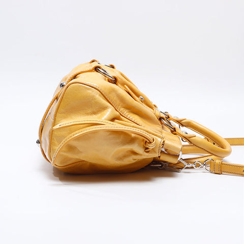 ミュウ ミュウ Miu Miu 2WAY ショルダーバッグ VITTELO LUX  ハンドバッグ イエロー WS13745