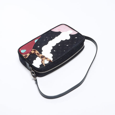 ルイ・ヴィトン LOUIS VUITTON ポシェット コントドゥフェ モノグラムサテン TH0042 ハンドバッグ ブラック WS13747