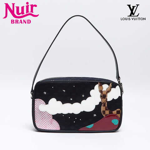 ルイ・ヴィトン LOUIS VUITTON ポシェット コントドゥフェ モノグラムサテン TH0042 ハンドバッグ ブラック WS13747