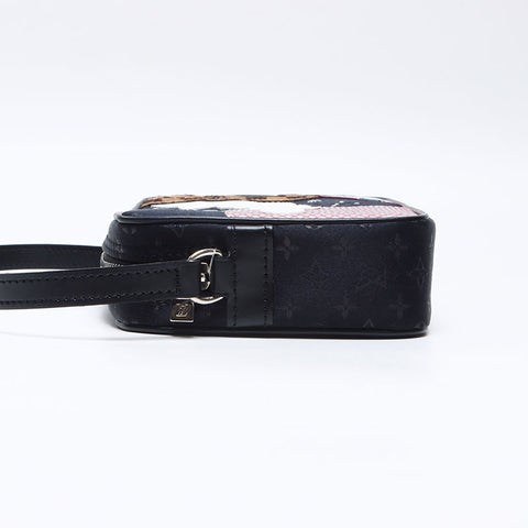 LOUIS VUITTON Pochette Comte de Fe Monogramm Satin TH0042 Handtasche schwarz WS13747