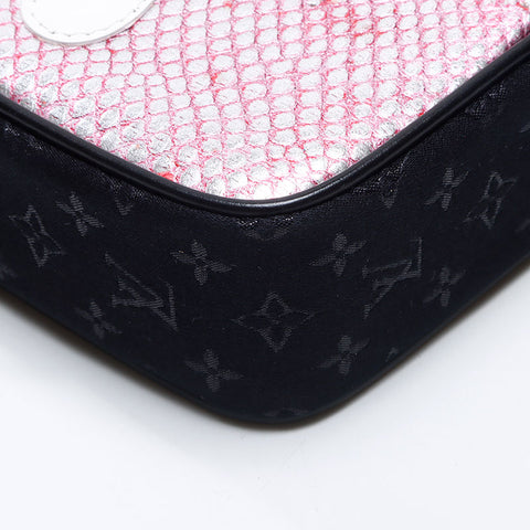 LOUIS VUITTON Pochette Comte de Fe Monogram Satin TH0042 Handbag black WS13747