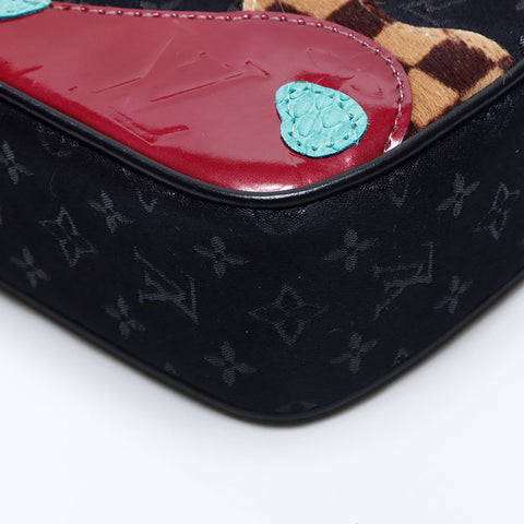 LOUIS VUITTON Pochette Comte de Fe Monogram Satin TH0042 Handbag black WS13747