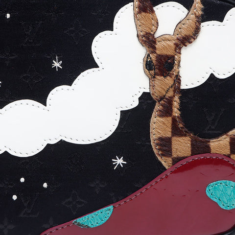 LOUIS VUITTON Pochette Comte de Fe Monogram Satin TH0042 Handbag black WS13747