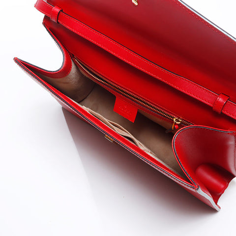 GUCCI Sylvie 2WAY Handbag Red WS13750