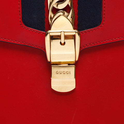 GUCCI Sylvie 2WAY Handbag Red WS13750