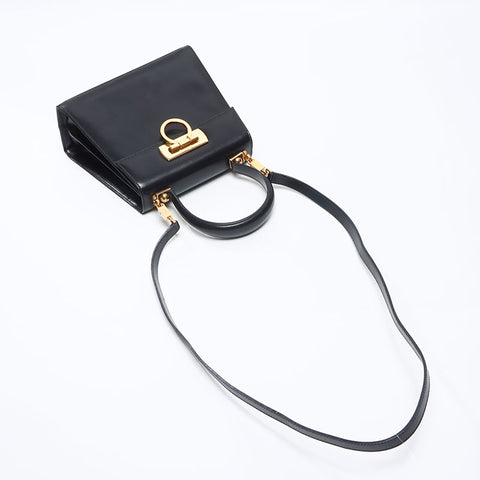 サルヴァトーレフェラガモ Salvatore Ferragamo 2WAY ガンチーニ ハンドバッグ ブラック WS13753