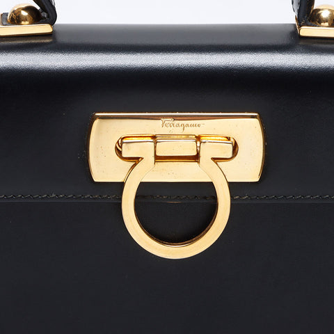 サルヴァトーレフェラガモ Salvatore Ferragamo 2WAY ガンチーニ ハンドバッグ ブラック WS13753