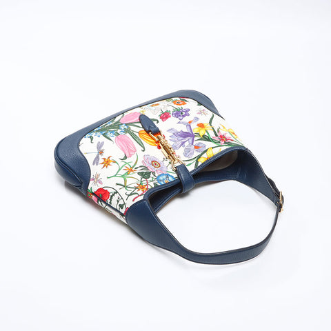 グッチ GUCCI ニュージャッキー フローラ ハンドバッグ ネイビー WS13754