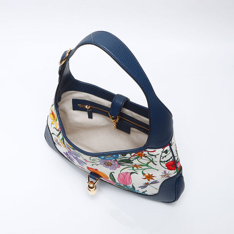 グッチ GUCCI ニュージャッキー フローラ ハンドバッグ ネイビー WS13754