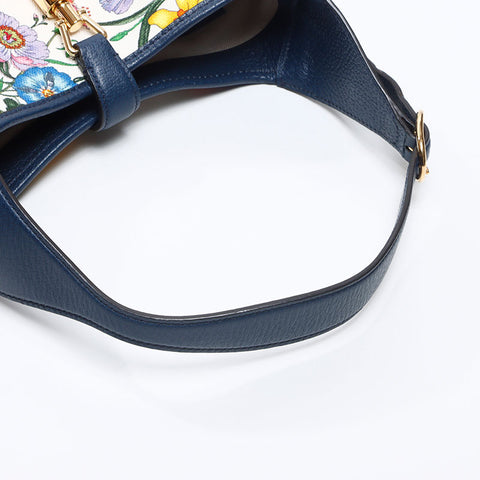 グッチ GUCCI ニュージャッキー フローラ ハンドバッグ ネイビー WS13754