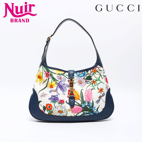 グッチ GUCCI ニュージャッキー フローラ ハンドバッグ ネイビー WS13754