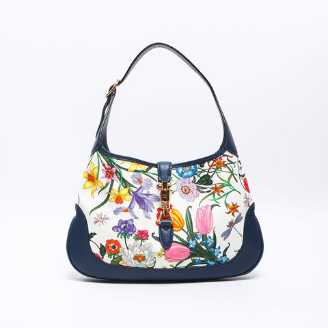 グッチ GUCCI ニュージャッキー フローラ ハンドバッグ ネイビー WS13754
