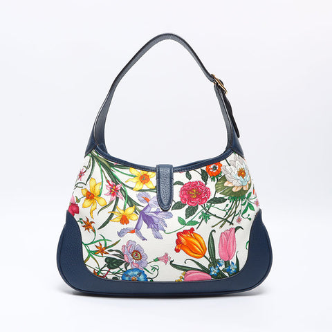 グッチ GUCCI ニュージャッキー フローラ ハンドバッグ ネイビー WS13754