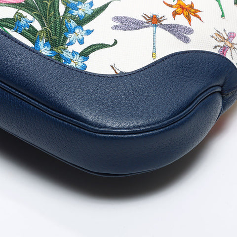 グッチ GUCCI ニュージャッキー フローラ ハンドバッグ ネイビー WS13754