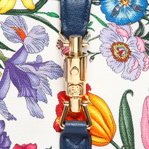 グッチ GUCCI ニュージャッキー フローラ ハンドバッグ ネイビー WS13754