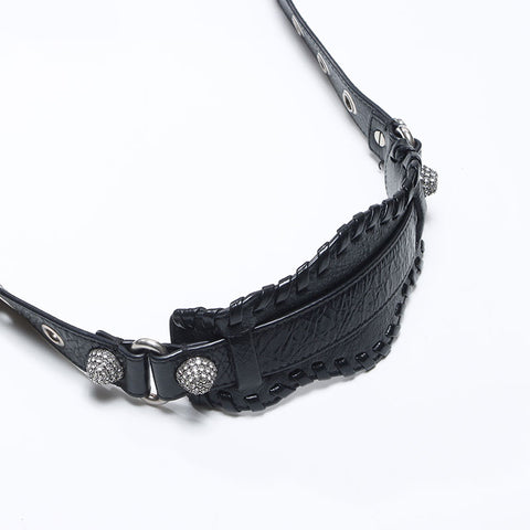 バレンシアガ BALENCIAGA ネオ カゴール シティ 2WAY　ラインストーン ハンドバッグ ブラック WS13755