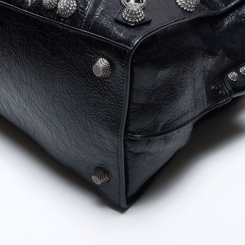 バレンシアガ BALENCIAGA ネオ カゴール シティ 2WAY　ラインストーン ハンドバッグ ブラック WS13755