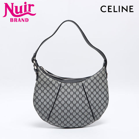 セリーヌ CELINE マカダム ホーボー ショルダーバッグ グレー WS13756