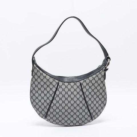 セリーヌ CELINE マカダム ホーボー ショルダーバッグ グレー WS13756