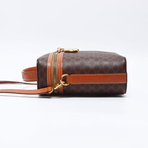 セリーヌ CELINE マカダム バニティ ショルダーバッグ ブラウン WS13761