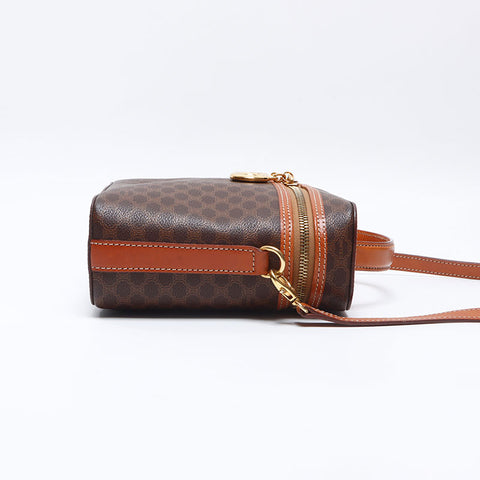 セリーヌ CELINE マカダム バニティ ショルダーバッグ ブラウン WS13761
