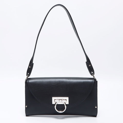 サルヴァトーレフェラガモ Salvatore Ferragamo ガンチーニ ポーチ ハンドバッグ ブラック WS13762