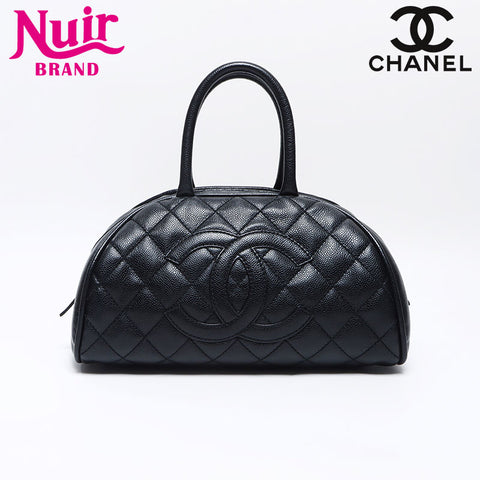 シャネル CHANEL キャビアスキン デカココマーク ミニボストンバッグ 10番台 2005-2006 ハンドバッグ ブラック WS13768