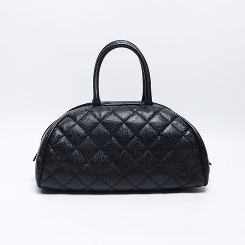 シャネル CHANEL キャビアスキン デカココマーク ミニボストンバッグ 10番台 2005-2006 ハンドバッグ ブラック WS13768
