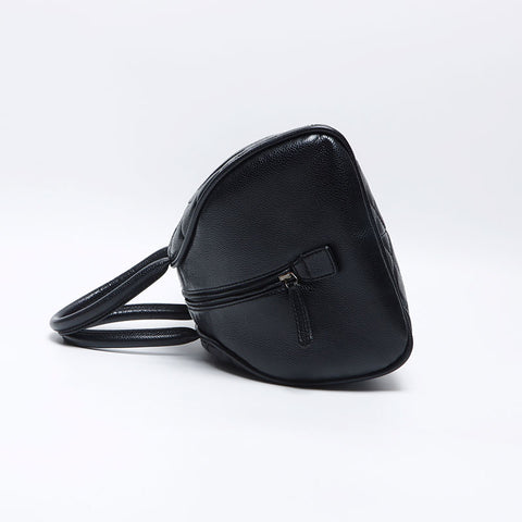 シャネル CHANEL キャビアスキン デカココマーク ミニボストンバッグ 10番台 2005-2006 ハンドバッグ ブラック WS13768