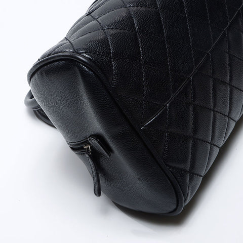 CHANEL Caviar Skin Large COCO Mark Mini Boston Bag No. 10 2005-2006 Handbag black WS13768