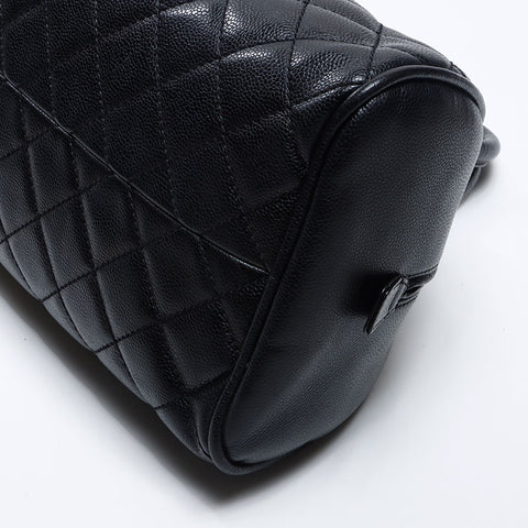 CHANEL Caviar Skin Large COCO Mark Mini Boston Bag No. 10 2005-2006 Handbag black WS13768