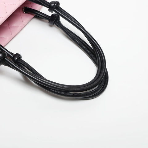 CHANEL Cambon Line Lambskin COCO Mark 9th Series 2004-2005 Handbag pink WS13769