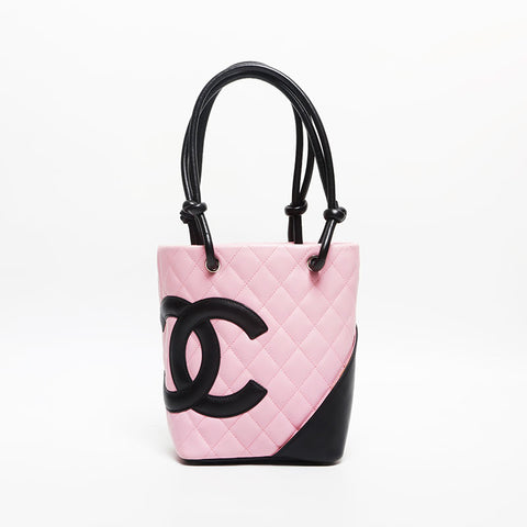CHANEL Cambon Line Lambskin COCO Mark 9th Series 2004-2005 Handbag pink WS13769
