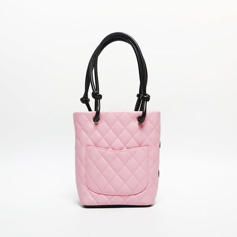 CHANEL Cambon Line Lambskin COCO Mark 9th Series 2004-2005 Handbag pink WS13769