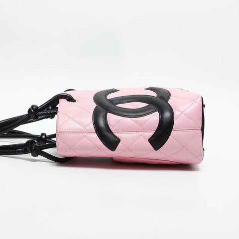 CHANEL Cambon Line Lambskin COCO Mark 9th Series 2004-2005 Handbag pink WS13769