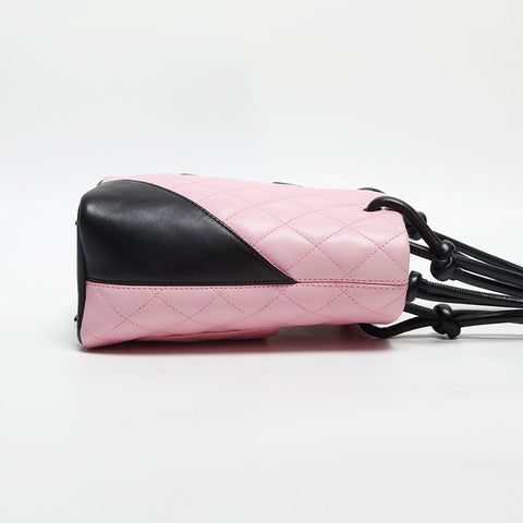 CHANEL Cambon Line Lambskin COCO Mark 9th Series 2004-2005 Handbag pink WS13769