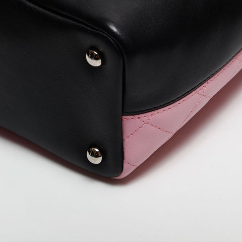 CHANEL Cambon Line Lambskin COCO Mark 9th Series 2004-2005 Handbag pink WS13769
