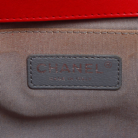 シャネル CHANEL ボーイシャネル ガンメタリック 25cm 18番台 2013-2014 ショルダーバッグ レッド WS13770