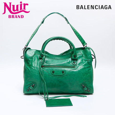 バレンシアガ BALENCIAGA レザー シティ 2way ショルダーバッグ グリーン WS13773