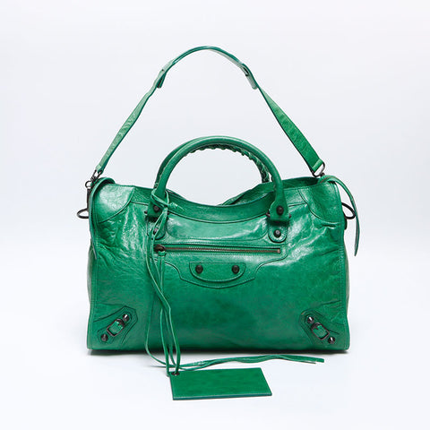 バレンシアガ BALENCIAGA レザー シティ 2way ショルダーバッグ グリーン WS13773