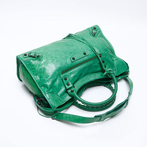 バレンシアガ BALENCIAGA レザー シティ 2way ショルダーバッグ グリーン WS13773